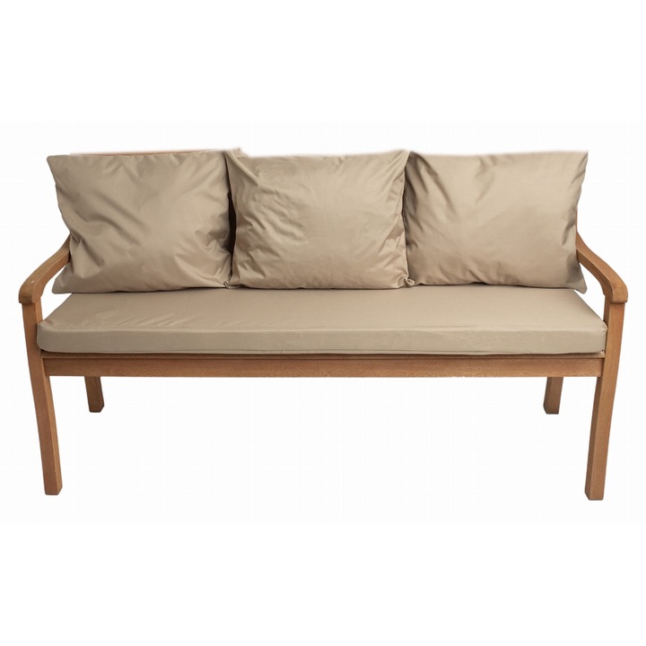 Perna bancuta de gradina, perna pentru leagan, Old Garden, sezut 150 x 50 x 7 si spatar 2x50x56cm, Bej