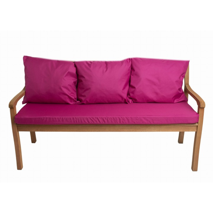 Perna bancuta de gradina, perna pentru leagan, Old Garden, sezut 160 x 60 x 7 si spatar 2x50x56cm, Roz