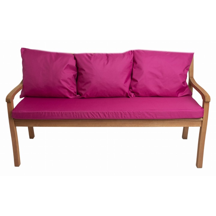 Perna bancuta de gradina, perna pentru leagan, Old Garden, sezut 140 x 60 x 7 si spatar 2x50x56cm, Roz