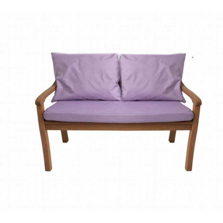 Perna bancuta de gradina, perna pentru leagan, Old Garden, sezut 130 x 60 x 7 si spatar 2x50x56cm, Violet deschis