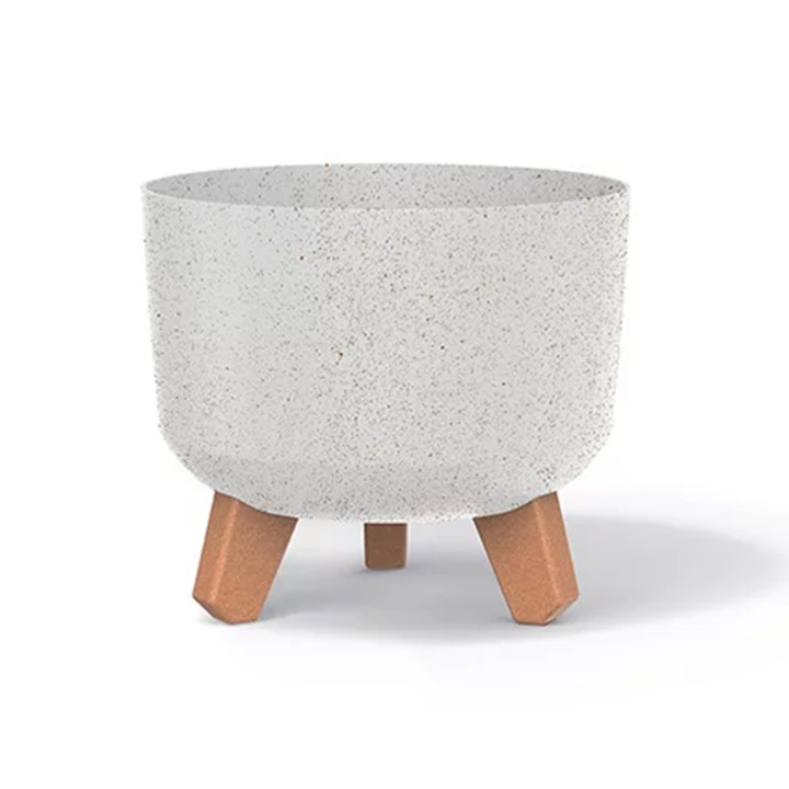 Prosperplast Garcia Eco Wood díszedény, 20 x 17,4 cm, 3 L, fehér