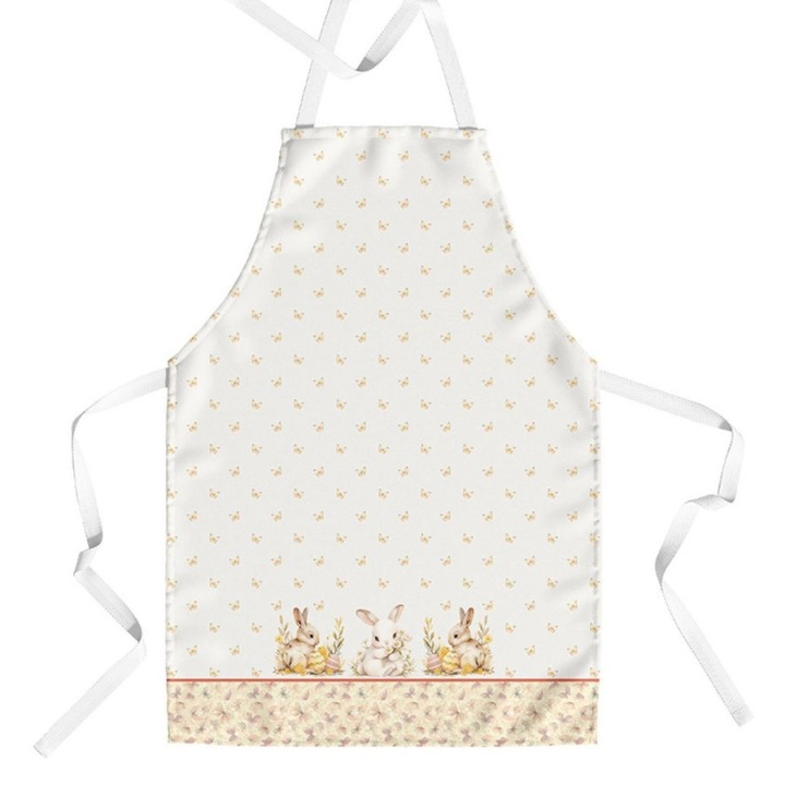 Sort de bucatarie Cotton Club, Paste cu iepurasi si fluturi, 100% bumbac, 65x70cm, Ginny