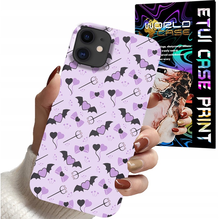 Etui telefon World Case, design personalizat, protectie, multicolor, pentru iPhone 12