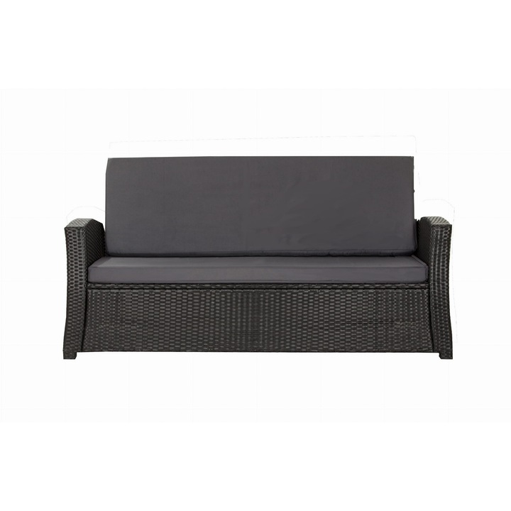 Perna canapea exterior de gradina, Setgarden, sezut 160 x 50cm si spatar 160 x 50 cm, Gri