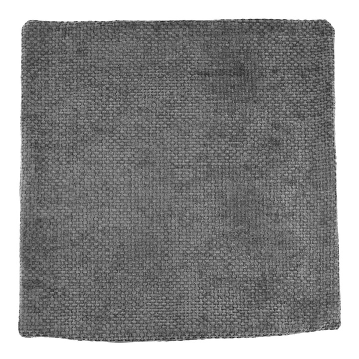 Fata de Perna Decorativa de Iarna Chenille Gri cu Model Impletit Reliefat 45x45cm