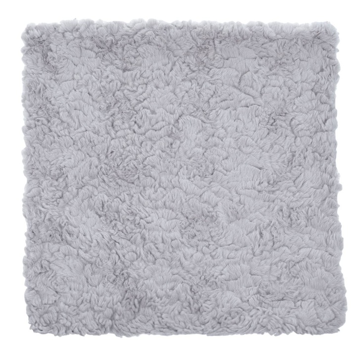 Fata de Perna Decorativa de Iarna din Imitatie de Blana Gri 40x40cm