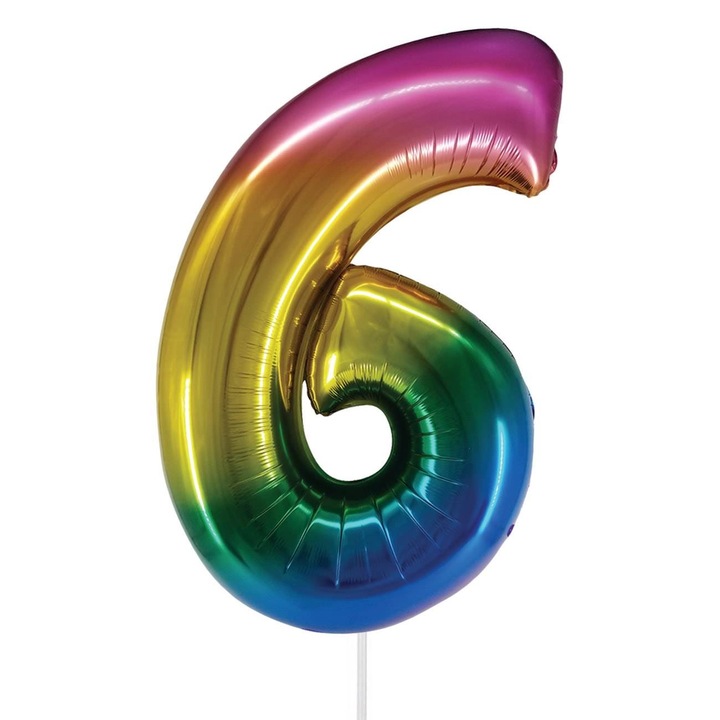 Фолиев парти балон Rainbow No.6 - 82см