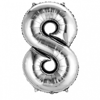 Balon Folie Mare Cifra 8 Argintiu - 83 cm, Amscan 27988 Balon Folie Mare Cifra 8 Argintiu - 83 cm, Amscan 27988