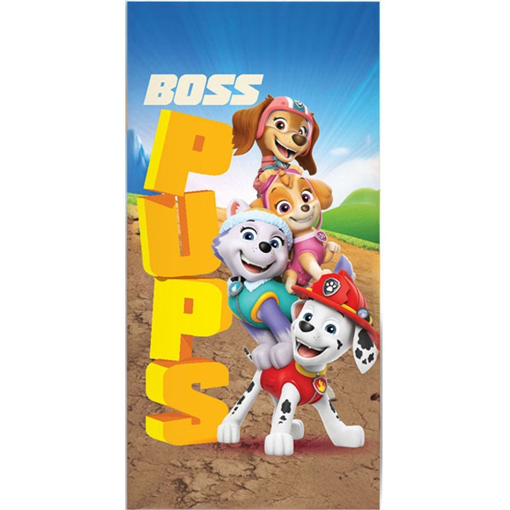 Хавлия за баня Paw Patrol Boss Pups, плажна кърпа 70x140см