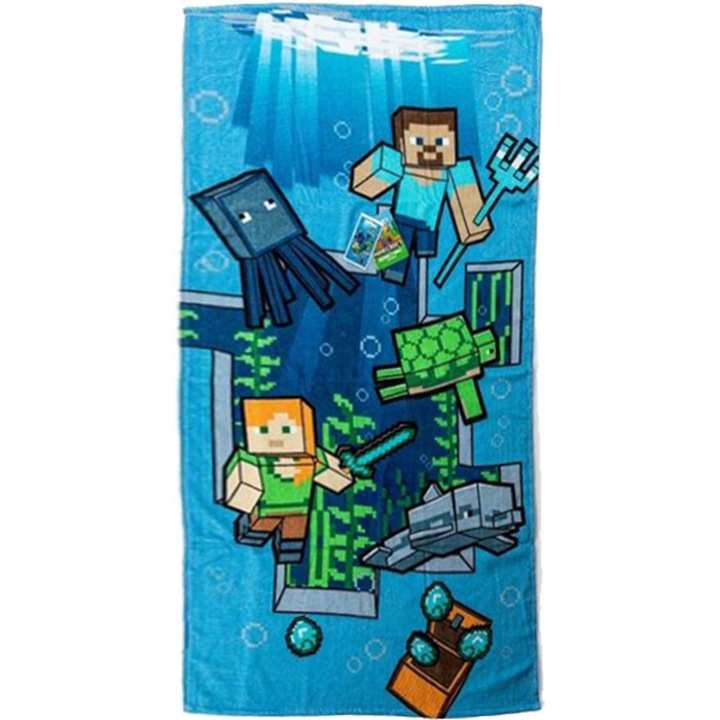 Minecraft Dive кърпа за баня, плажна кърпа 70x140см