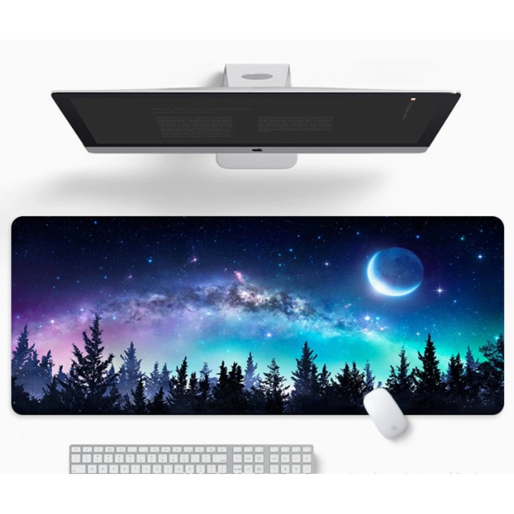 Подложка за мишка за гейминг, професионална, гумена, неплъзгаща се, зашити ръбове, увеличава скоростта на плъзгане, 80x30 см