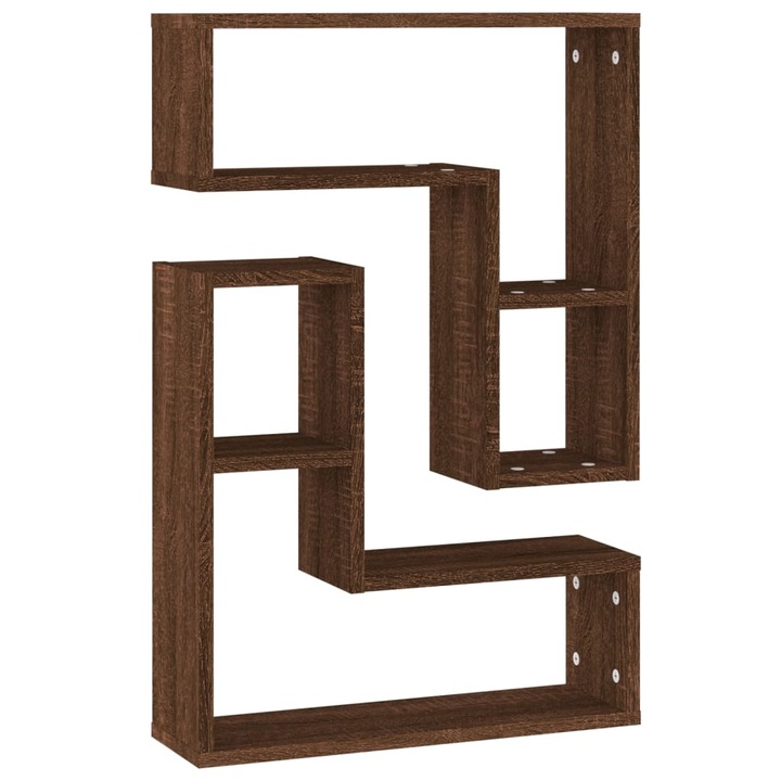vidaXL 2 db barna tölgyszínű szerelt fa fali kockapolc 50 x 15 x 50 cm 826643