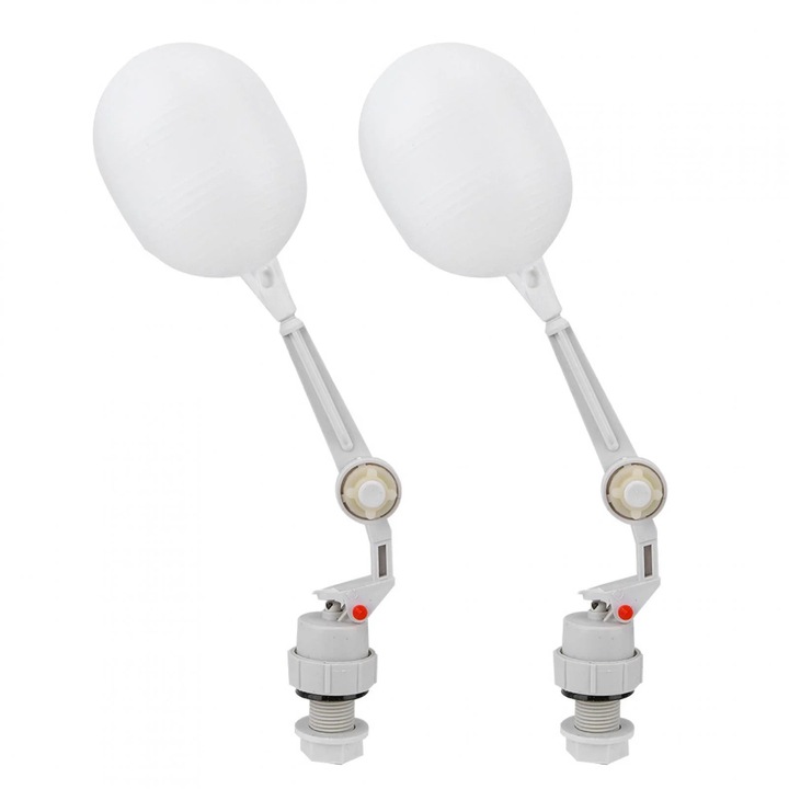 Set 2 Supape Plutitoare, Umplere Automată, Alb, 32cm, plastic