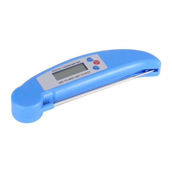 Termometru digital pentru gatit, masurare temperatura carne, rosu, 27x5.9cm
