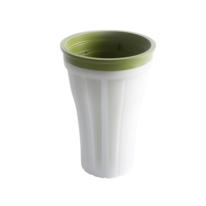 Pahar pentru preparat inghetata, 150ml, 14.5x9.8cm, TPE, Alb/verde