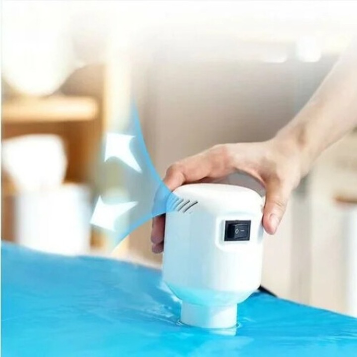 Pompa de vid electrica, 55W, design compact, pentru saci de depozitare, 7x7x8cm