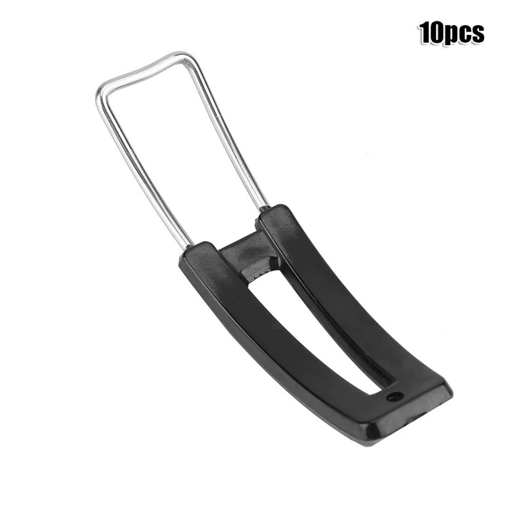 Set accesorii vesela camping, 5 butoane capac, 10 manere pliabile mici, 10 manere pliabile mari, negru