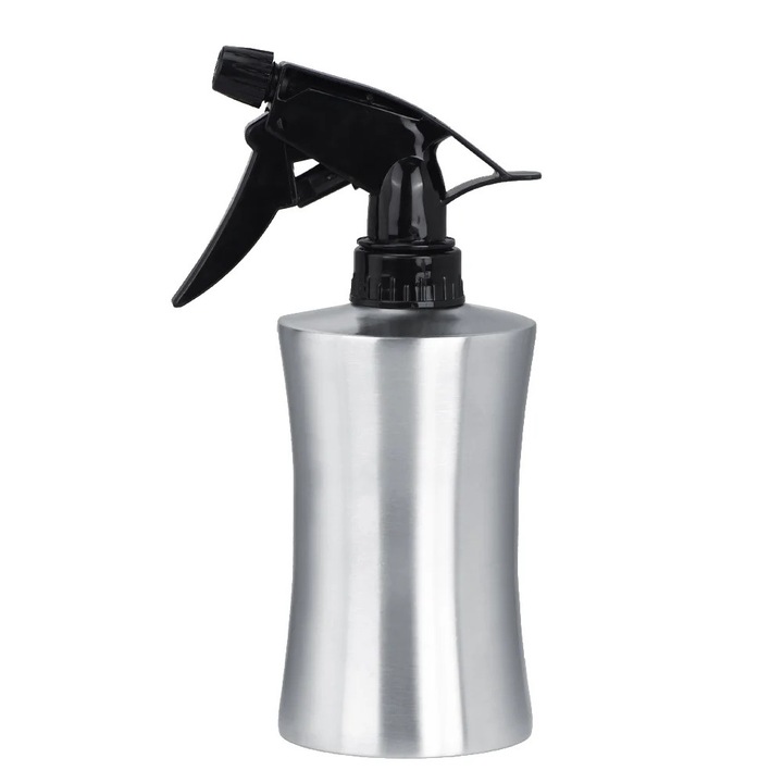 Pulverizator din inox, 400ml, argintiu/negru