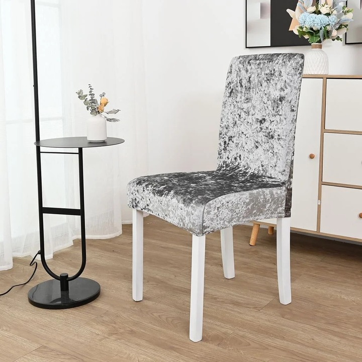 Husa elastica pentru scaun, catifea, dimensiuni universale