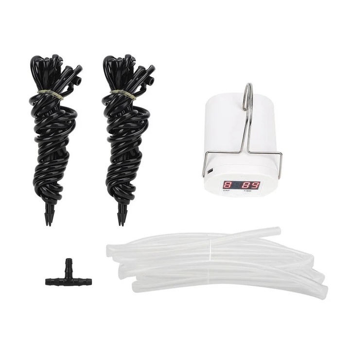 Kit automat de irigare, programator stropire, senzor de ploaie, 9.5cm, acumulator 3.7V
