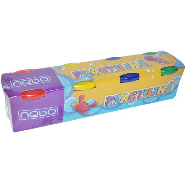 Plastilina NEBO pentru modelaj , 4 culori 100g , Robentoys