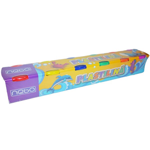 Plastilina NEBO 6 culori x 100 g , Robentoys