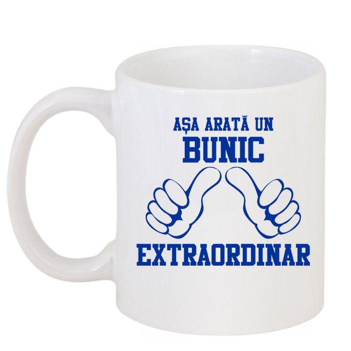 Cana personalizata cu mesaj "Bunic extraordinar" 300 ml