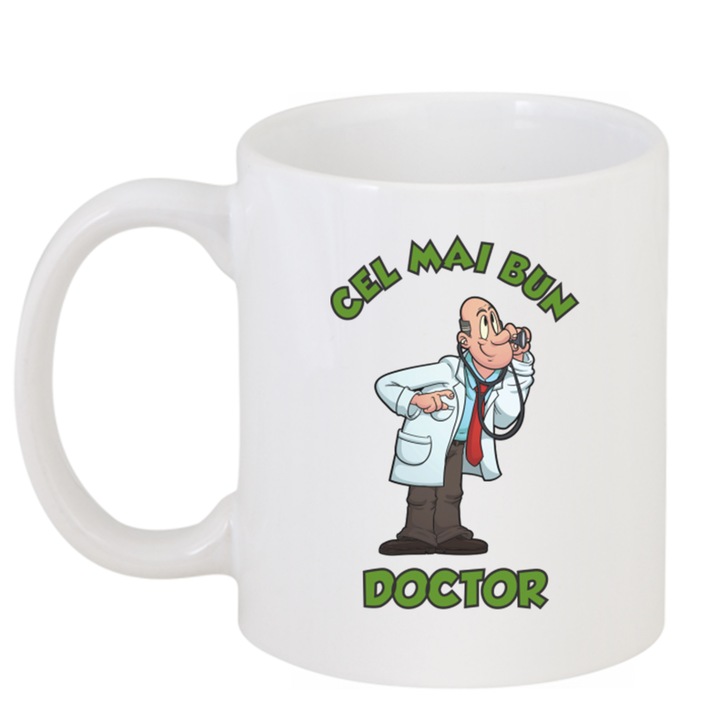Cana personalizata cu mesaj "Cel mai bun doctor" 300 ml