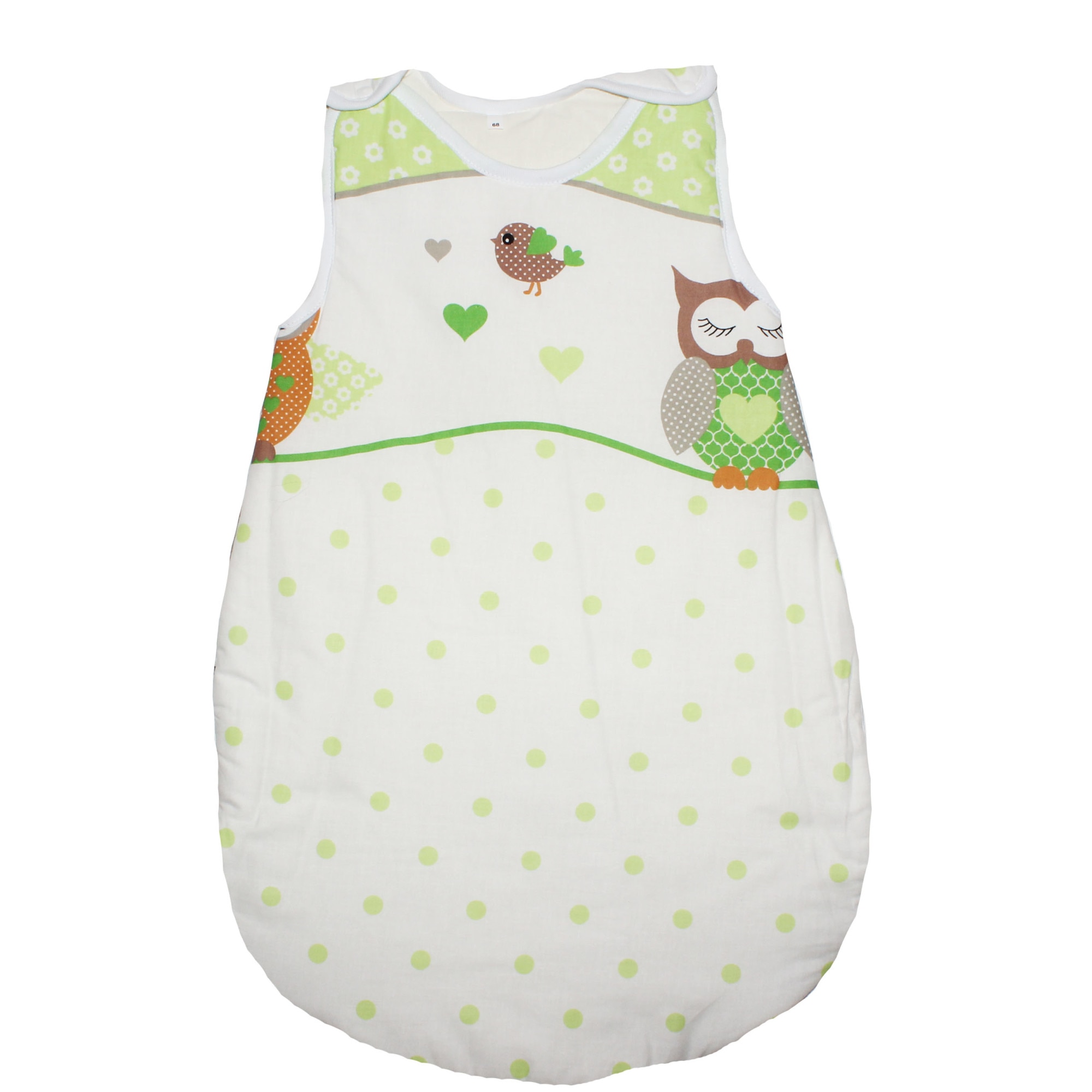 Sac de dormit, iarna, bufnite mari, verzi-0-6 luni