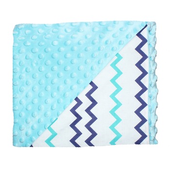 Paturica 2 fete, Minky cu zig-zag, 80 x 100 cm Paturica 2 fete, Minky cu zig-zag, 80 x 100 cm