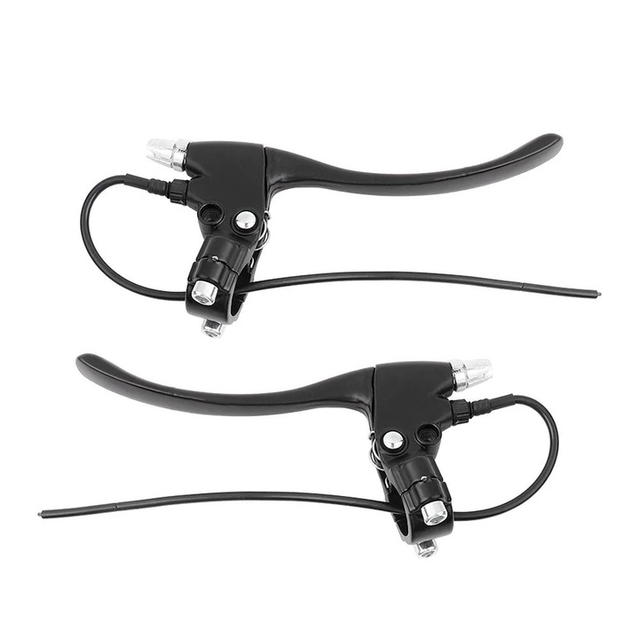 Set 2 manete frana, din aliaj de aluminiu, negru, 17.5x8cm