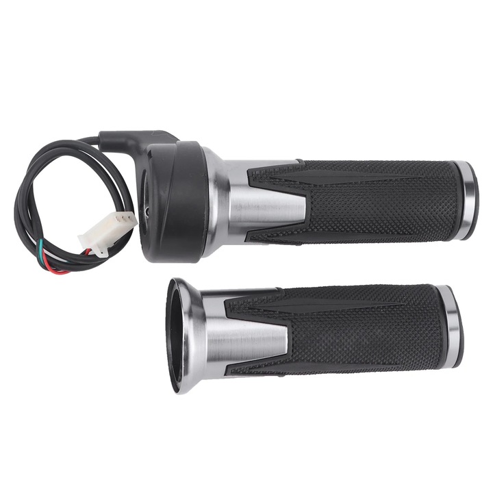 Set 2 manete pentru bicicleta, argintiu/negru