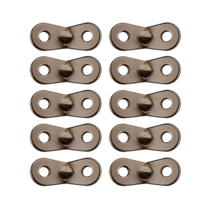 Set 10 Piese pentru cablu de reglare cort, Aluminiu, 3.9x1.6x0.2cm