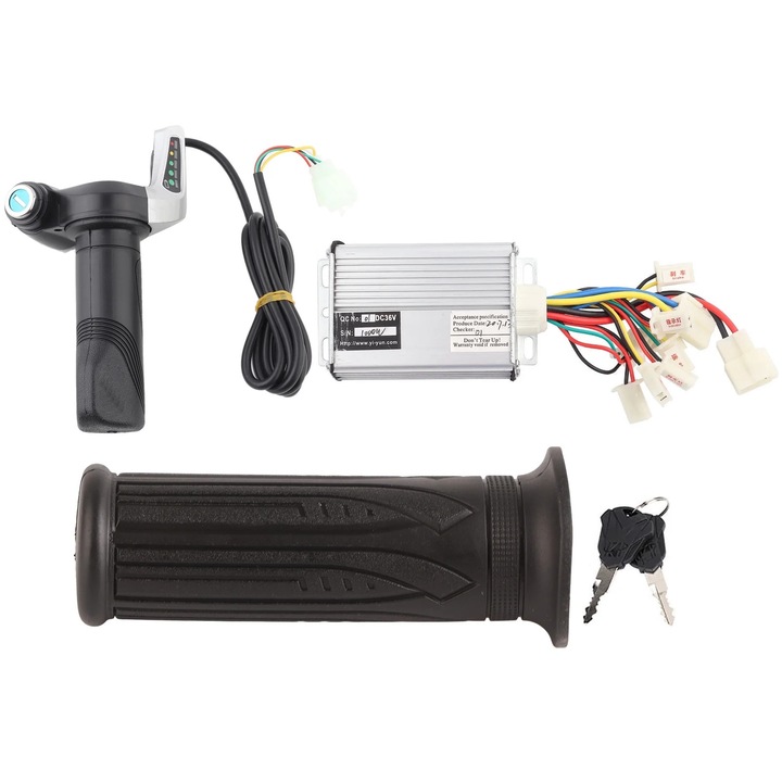 Controller motor 1000W cu maneta de acceleratie si display baterie, 36V, dimensiuni 8.3x6.5x3.7cm