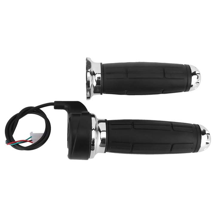 Set 2 manete pentru bicicleta, 22 mm, PVC, negru