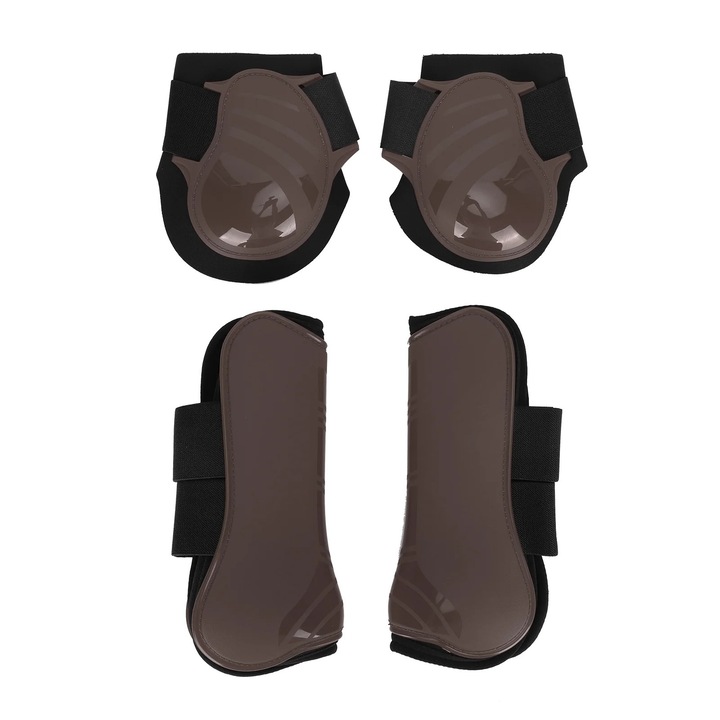 Set 4 protectii pentru picioare cal, Poliuretan/neopren, maro