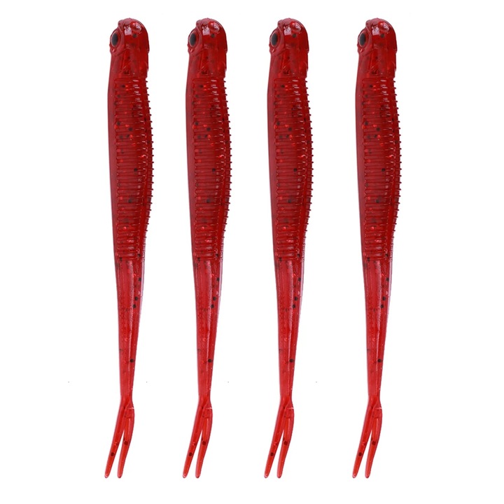 Set de 4 momeli artificiale din PVC, 123mm, 6.5g, multicolor