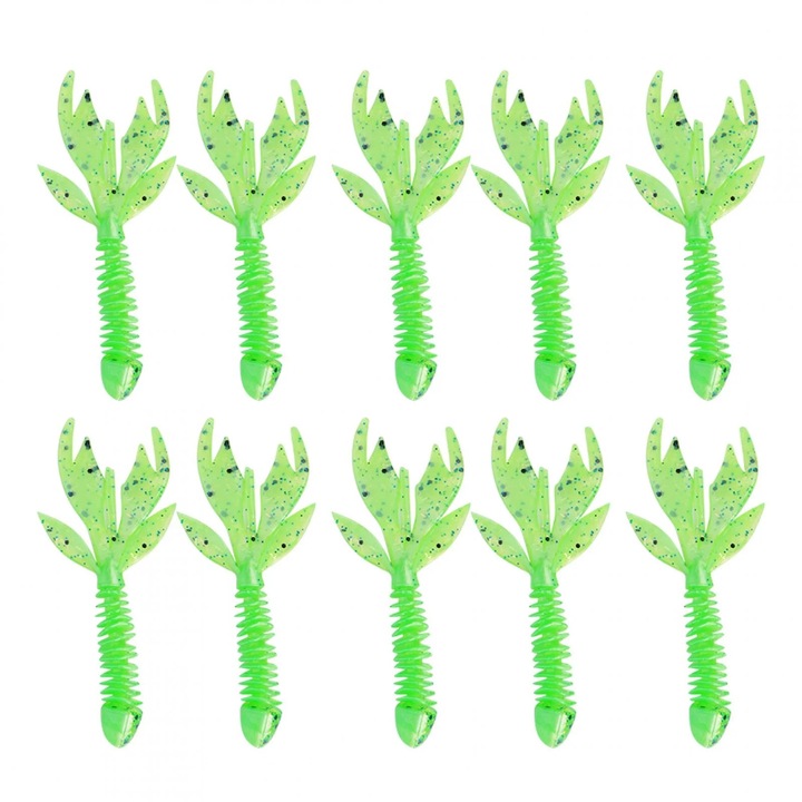 Set 10 momeli artificiale pentru pescuit, AR37, 80mm, verde