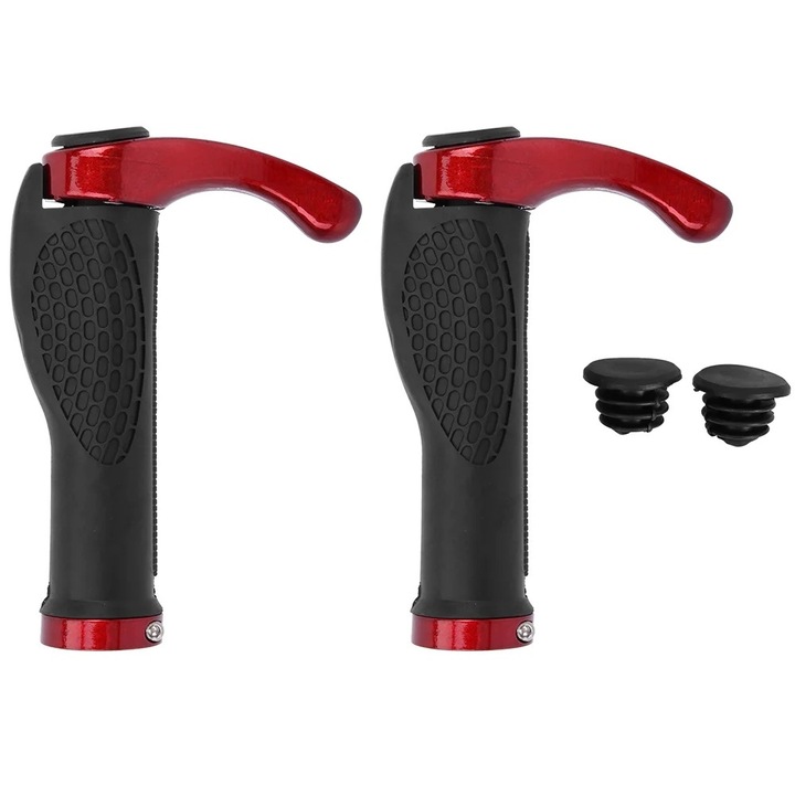 Set 2 mansoane bicicleta, negru si rosu, 128x45x30mm