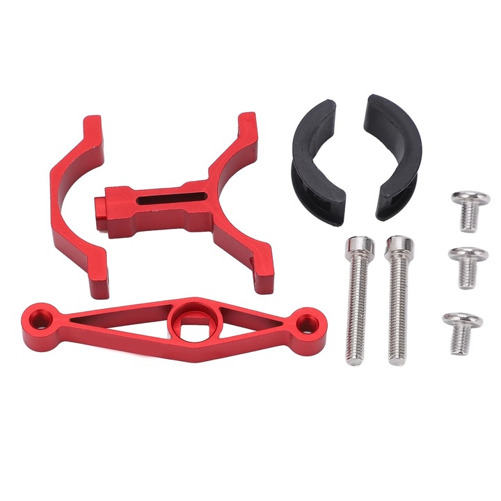 Set suport sticla bicicleta, ajustabil, aluminiu, rosu