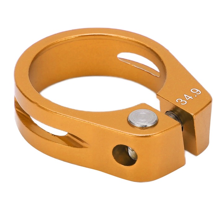 Clema pentru tija sa de bicicleta, aluminiu, 34.9mm, auriu