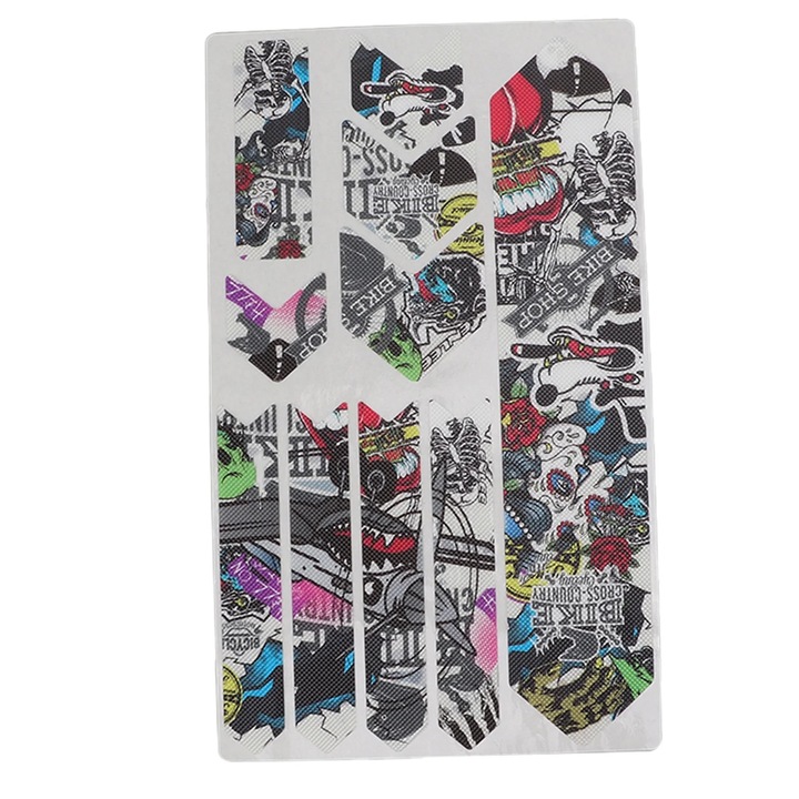Set autocolante protectie cadru bicicleta, PVC, 34.2x20.5cm