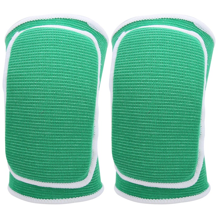Set genunchiere elastice pentru copii, verde/alb