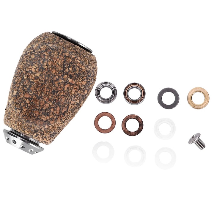 Maner de rezerva din lemn pentru mulinete de pescuit, 36.5x7mm, set cu accesorii de instalare