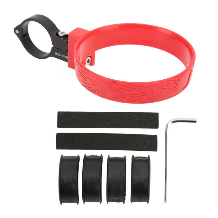 Suport pentru cana bicicleta, set, plastic, aliaj de aluminiu, rosu