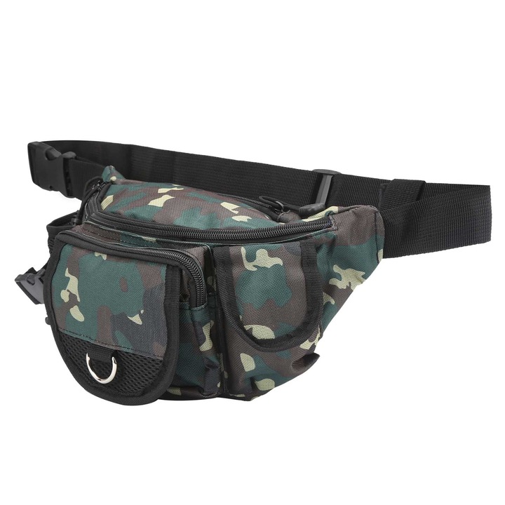 Geanta de pescuit multifunctionala, camuflaj jungla, 31x11.5x13.5cm