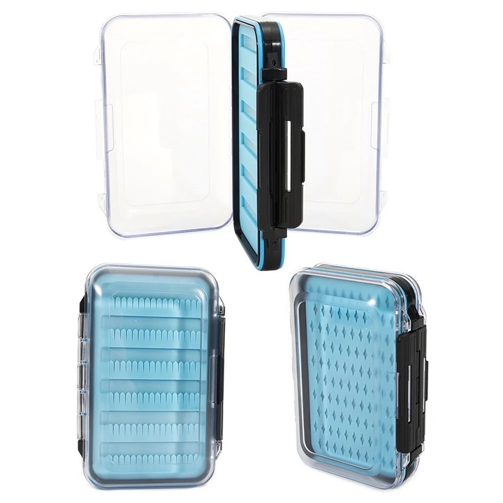 Cutie de Pescuit cu Doua Fete, Albastra si Verde, 18x13x5cm si 12.5x10x3.5cm, Set