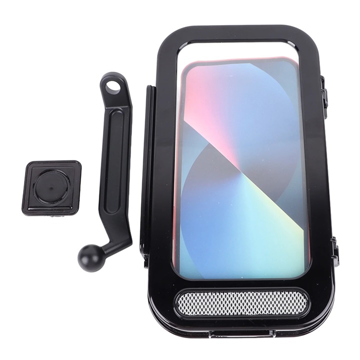 Suport telefon pentru motocicleta, material ABS/aluminiu, impermeabil, 271g