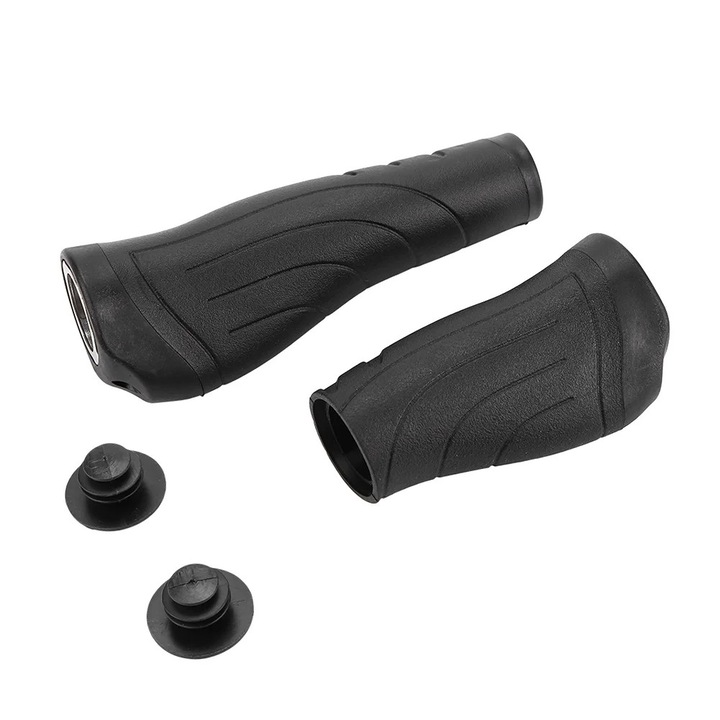 Mansoane bicicleta set 1x lung + 1x scurt, plastic, negru, 14x5cm, 9x5cm
