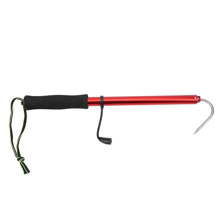 Stalp portabil telescopic de pescuit in mare, aluminiu, rosu